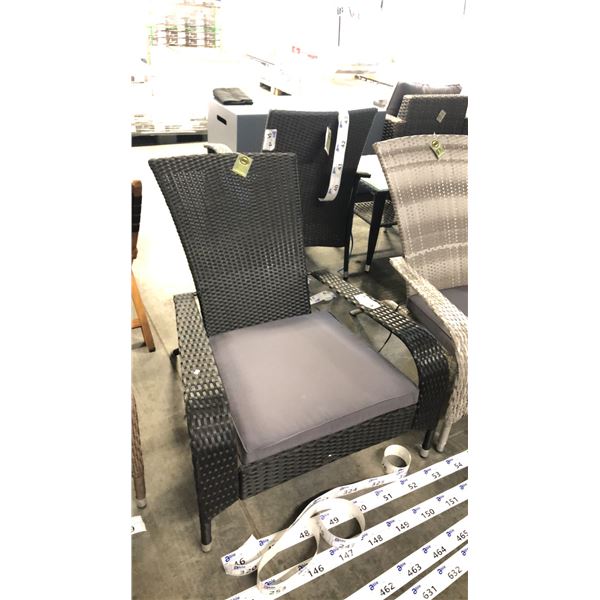 BLACK PATIOFLARE REGULAR MUSKOKA CHAIR W/ 6 CM THICK CUSHION *IN BOX*