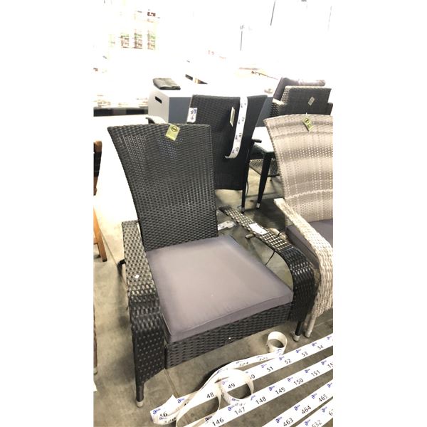 BLACK PATIOFLARE REGULAR MUSKOKA CHAIR W/ 6 CM THICK CUSHION *IN BOX*