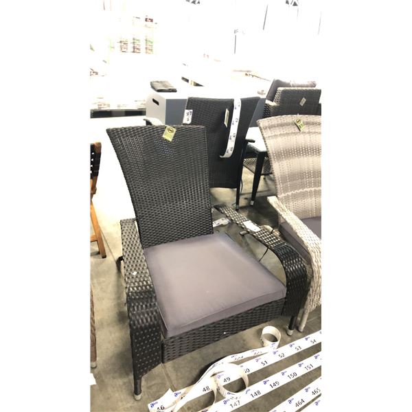 BLACK PATIOFLARE REGULAR MUSKOKA CHAIR W/ 6 CM THICK CUSHION *IN BOX*