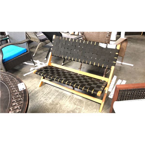 BLACK PATIOFLARE NYLON WEAVE FOLDING BENCH *IN BOX*