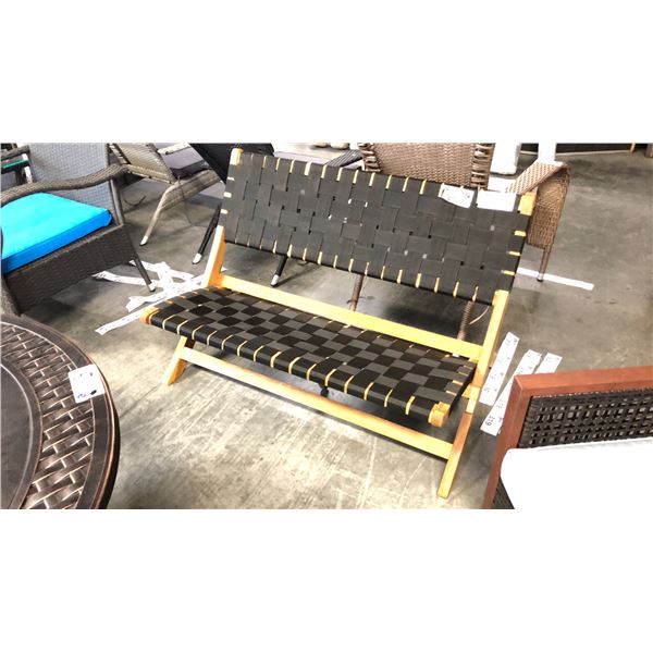 BLACK PATIOFLARE NYLON WEAVE FOLDING BENCH *IN BOX*