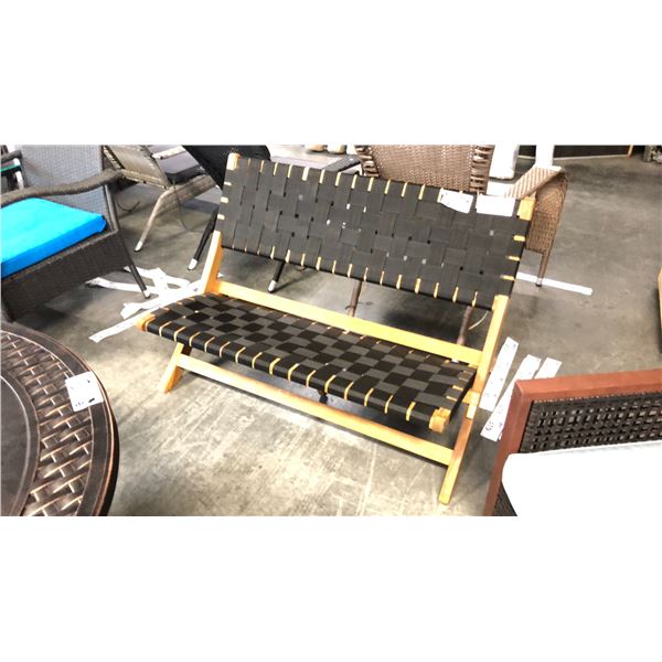BLACK PATIOFLARE NYLON WEAVE FOLDING BENCH *IN BOX*