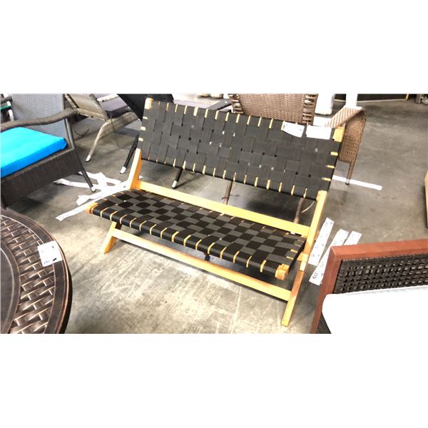 BLACK PATIOFLARE NYLON WEAVE FOLDING BENCH *IN BOX*