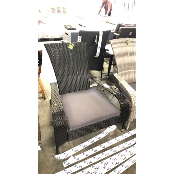 BLACK PATIOFLARE REGULAR MUSKOKA CHAIR W/ 6 CM THICK CUSHION *IN BOX*