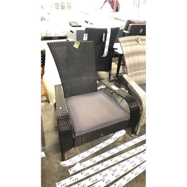 BLACK PATIOFLARE REGULAR MUSKOKA CHAIR W/ 6 CM THICK CUSHION *IN BOX*