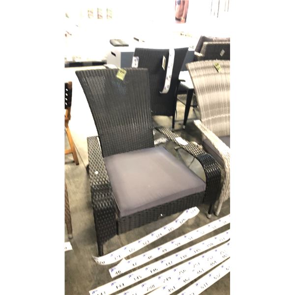 BLACK PATIOFLARE REGULAR MUSKOKA CHAIR W/ 6 CM THICK CUSHION *IN BOX*