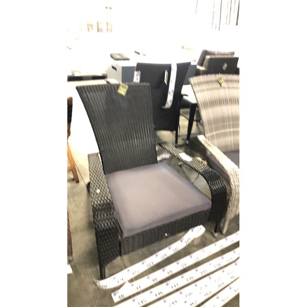 BLACK PATIOFLARE REGULAR MUSKOKA CHAIR W/ 6 CM THICK CUSHION *IN BOX*