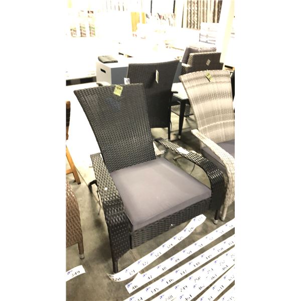BLACK PATIOFLARE REGULAR MUSKOKA CHAIR W/ 6 CM THICK CUSHION *IN BOX*