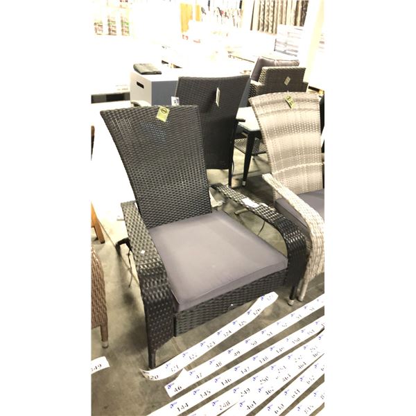 BLACK PATIOFLARE REGULAR MUSKOKA CHAIR W/ 6 CM THICK CUSHION *IN BOX*