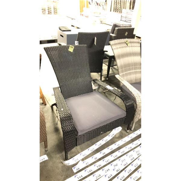 BLACK PATIOFLARE REGULAR MUSKOKA CHAIR W/ 6 CM THICK CUSHION *IN BOX*