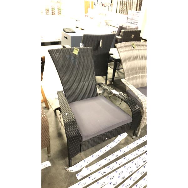 BLACK PATIOFLARE REGULAR MUSKOKA CHAIR W/ 6 CM THICK CUSHION *IN BOX*