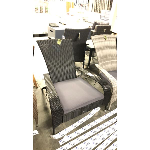 BLACK PATIOFLARE REGULAR MUSKOKA CHAIR W/ 6 CM THICK CUSHION *IN BOX*