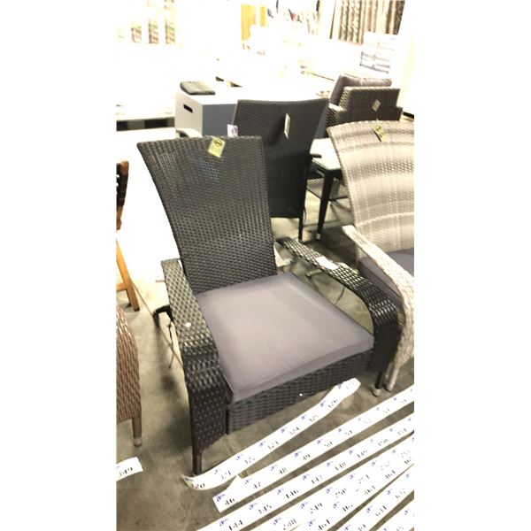BLACK PATIOFLARE REGULAR MUSKOKA CHAIR W/ 6 CM THICK CUSHION *IN BOX*