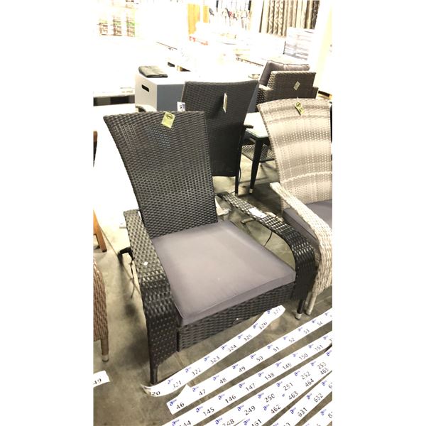 BLACK PATIOFLARE REGULAR MUSKOKA CHAIR W/ 6 CM THICK CUSHION *IN BOX*