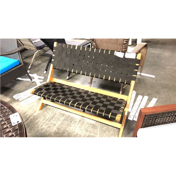 BLACK PATIOFLARE NYLON WEAVE FOLDING BENCH *IN BOX*