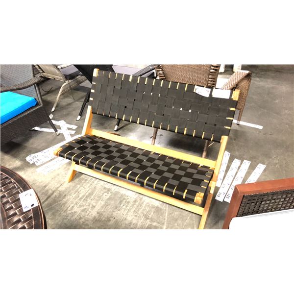 BLACK PATIOFLARE NYLON WEAVE FOLDING BENCH *IN BOX*