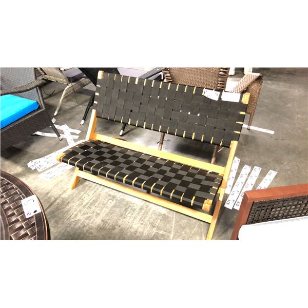 BLACK PATIOFLARE NYLON WEAVE FOLDING BENCH *IN BOX*