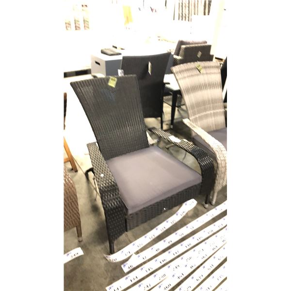 BLACK PATIOFLARE REGULAR MUSKOKA CHAIR W/ 6 CM THICK CUSHION *IN BOX*