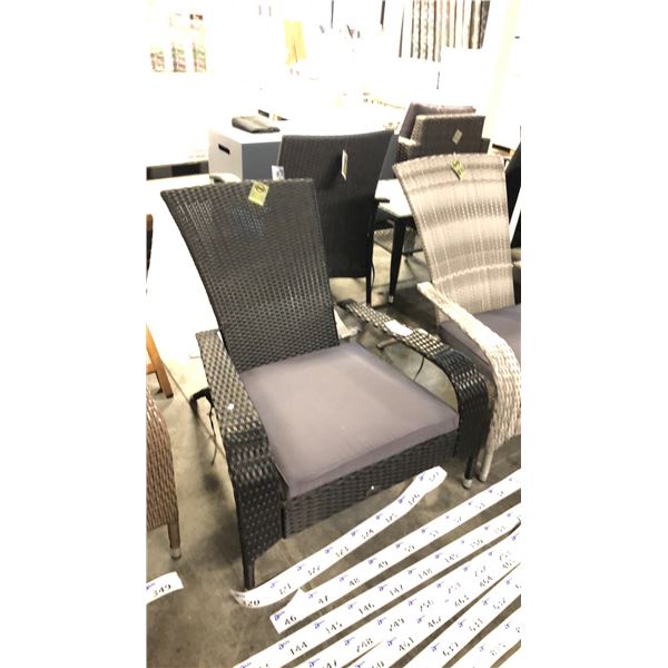 BLACK PATIOFLARE REGULAR MUSKOKA CHAIR W/ 6 CM THICK CUSHION *IN BOX*