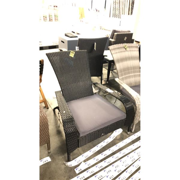 BLACK PATIOFLARE REGULAR MUSKOKA CHAIR W/ 6 CM THICK CUSHION *IN BOX*