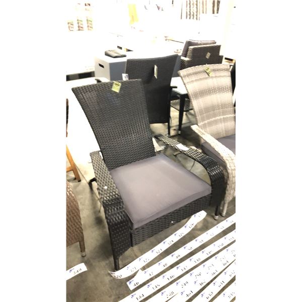 BLACK PATIOFLARE REGULAR MUSKOKA CHAIR W/ 6 CM THICK CUSHION *IN BOX*