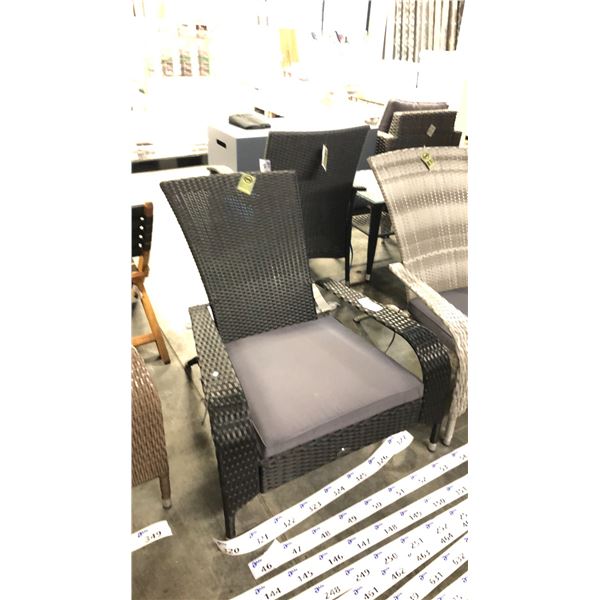 BLACK PATIOFLARE REGULAR MUSKOKA CHAIR W/ 6 CM THICK CUSHION *IN BOX*