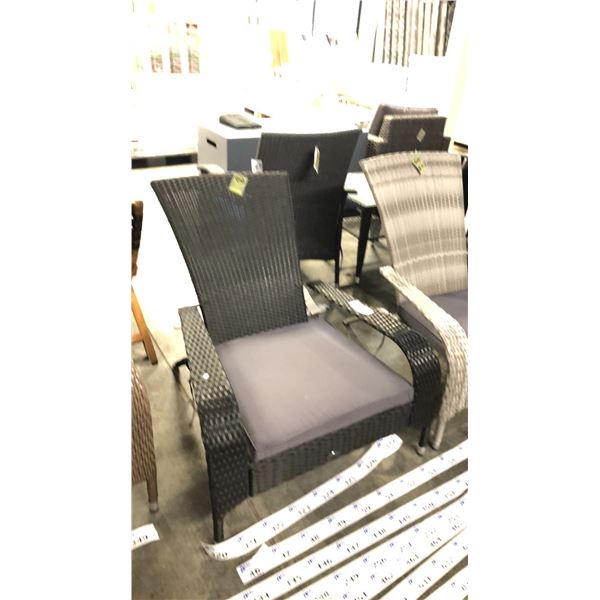 BLACK PATIOFLARE REGULAR MUSKOKA CHAIR W/ 6 CM THICK CUSHION *IN BOX*