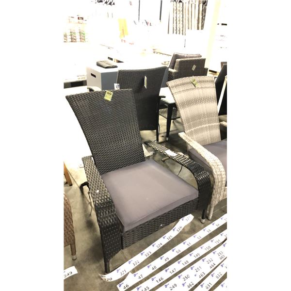 BLACK PATIOFLARE REGULAR MUSKOKA CHAIR W/ 6 CM THICK CUSHION *IN BOX*