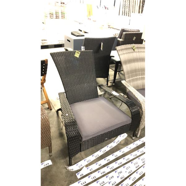 BLACK PATIOFLARE REGULAR MUSKOKA CHAIR W/ 6 CM THICK CUSHION *IN BOX*