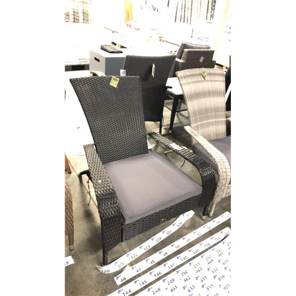 BLACK PATIOFLARE REGULAR MUSKOKA CHAIR W/ 6 CM THICK CUSHION *IN BOX*