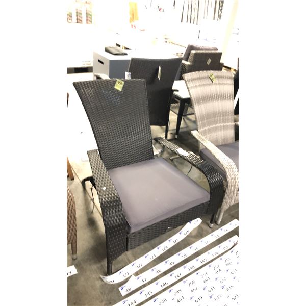 BLACK PATIOFLARE REGULAR MUSKOKA CHAIR W/ 6 CM THICK CUSHION *IN BOX*