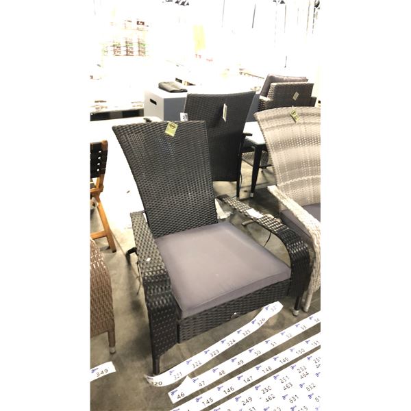 BLACK PATIOFLARE REGULAR MUSKOKA CHAIR W/ 6 CM THICK CUSHION *IN BOX*