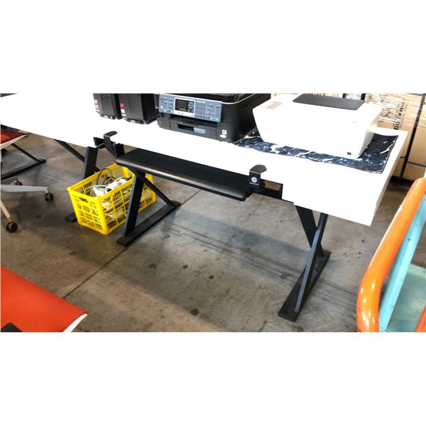 3 COMPUTER DESK, 2 LATERAL FILE CABINETS, 3-DRAWER FILE CABINET AND 70" HEIGHT WHITE BOARD