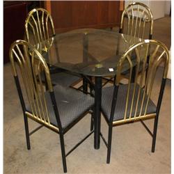 Glass Top Dining Table & 4 Chairs