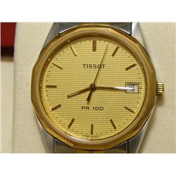 Gents Tissot PR100 watch, 2 tone gold/stainless