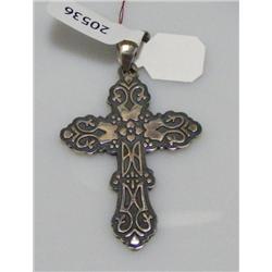 Edwardian Silver Cross w/Tiffany Pouch .925 Silver
