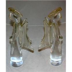 2 Lead Crystal Angels 11 Tall"