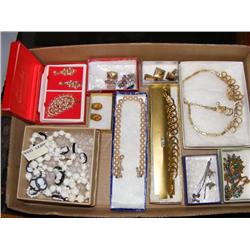 Box of Vintage Costume Jewelry