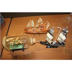 Set of Three Vintage Ships