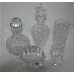 Lot Of 5 Pcs Of Crystal & Cut Crystal