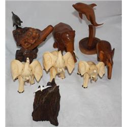 Lot Of Wood & Porcelain Figurines