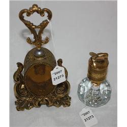 Evans Vintage Crystal Lighter & Perfume Bottle