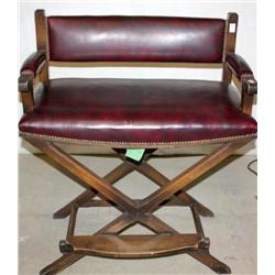 1 Wide Leather Stool