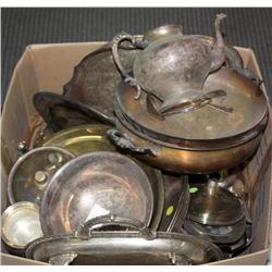 Box of Silver Plated Items