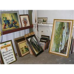 Huge Lot Of Paintings & Misc Pcs