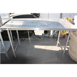 2 Stainless Steel Prep Tables 5' Long