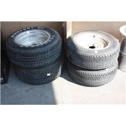 Set Of 4 Aluminum Rims And Tires
