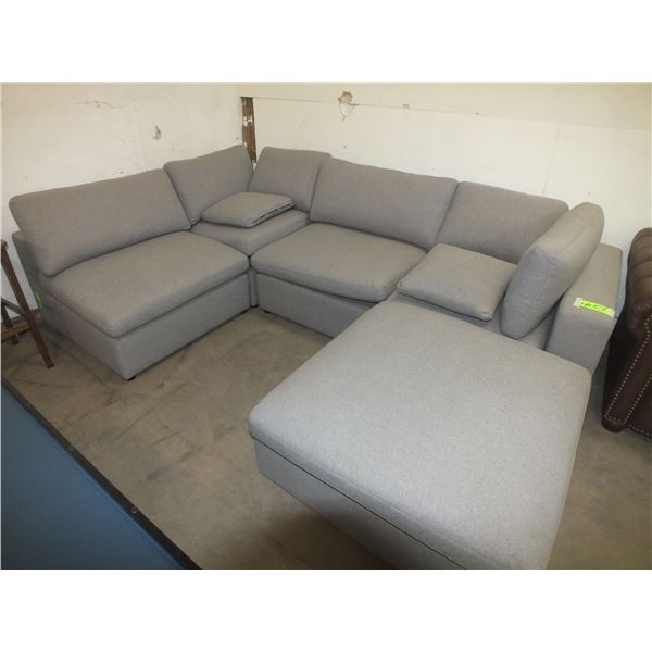 5pc Grey Fabric Sofa Set