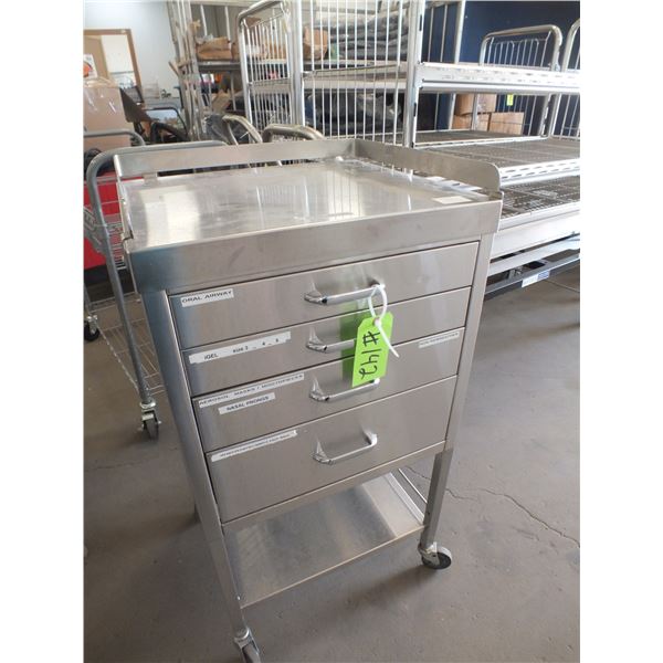 4 Drawer Stainless steel Storage Cart On Wheels