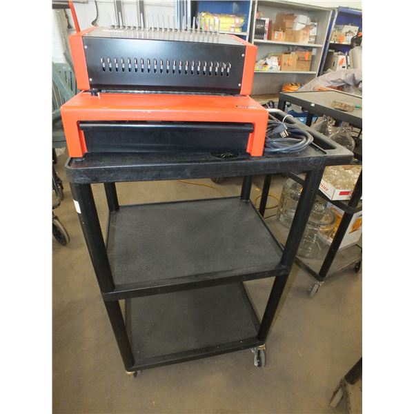 Ibico Book Binding Machine & Plastic Cart On Wheels